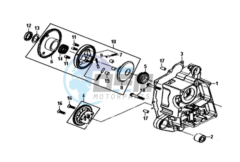 CRANKCASE DEEL RIGHT /  OIL PUMP