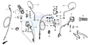 XR125L drawing HANDLE LEVER/SWITCH/CABLE