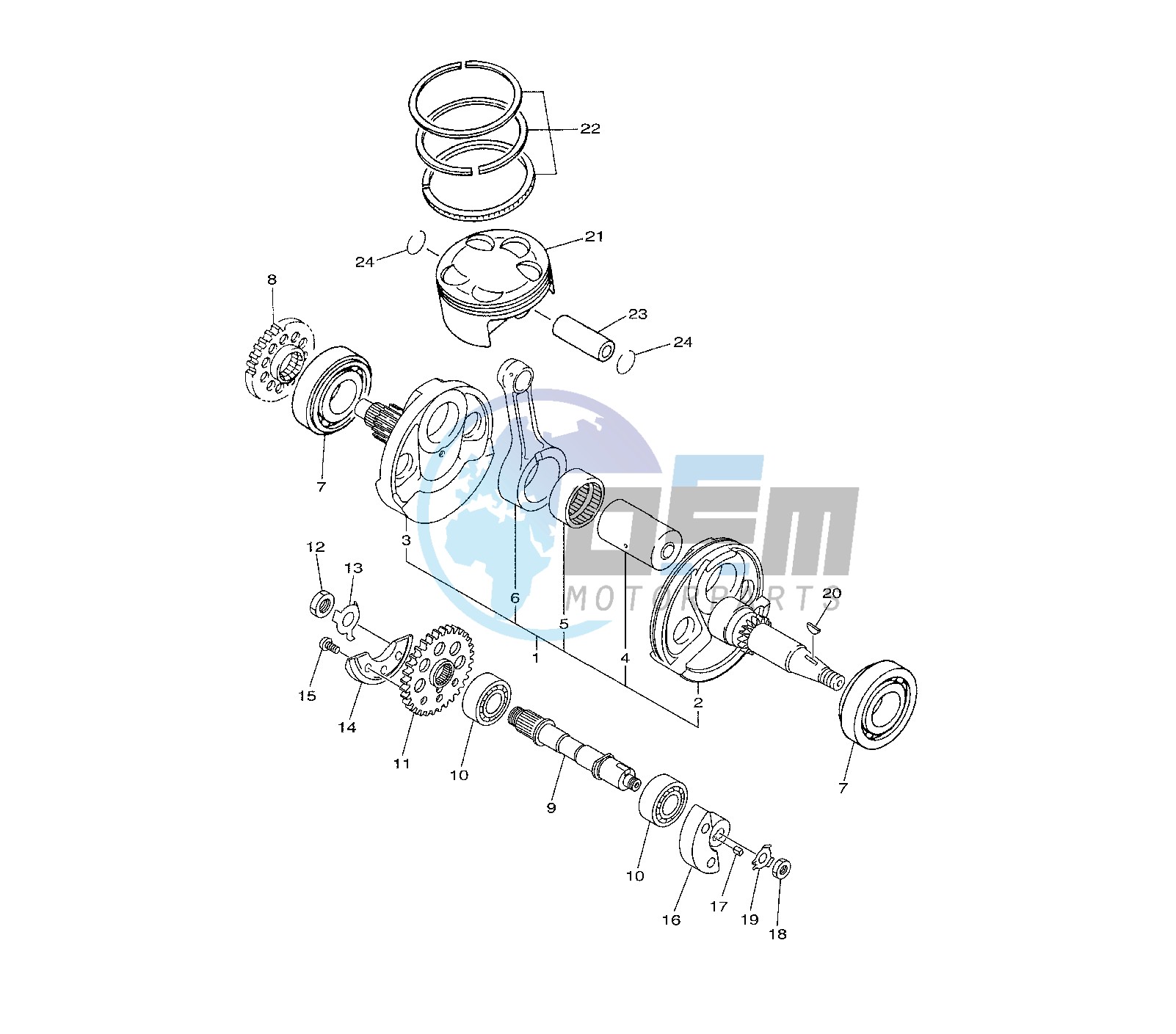 CRANKSHAFT AND PISTON