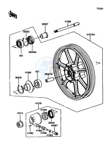 VN750 A [VULCAN 750] (A6-A9) [VULCAN 750] drawing FRONT HUB