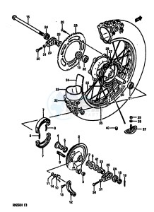 RM250 (G-H) drawing REAR WHEEL (MODEL G)