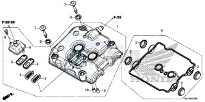 CBR500RF CBR500R UK - (E) drawing CYLINDER HEAD COVER