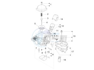 Typhoon 125 4t 2v e3 (USA) USA drawing Carburetors components