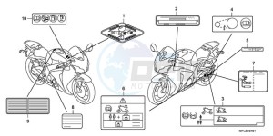 CBR1000RAA France - (F / ABS CMF HRC) drawing CAUTION LABEL (2)