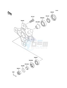 KFX450R KSF450BDF EU drawing Front Hub