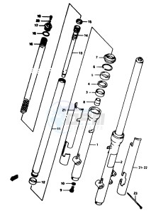 RM80 (T-V) drawing FRONT FORK