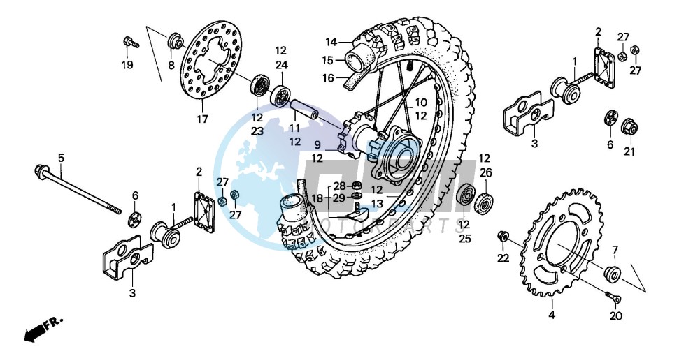 REAR WHEEL (CR80RN/RP/RR)