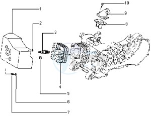 Typhoon 50 drawing Cylinder head - Cooling hood - Inlet and induction pipe