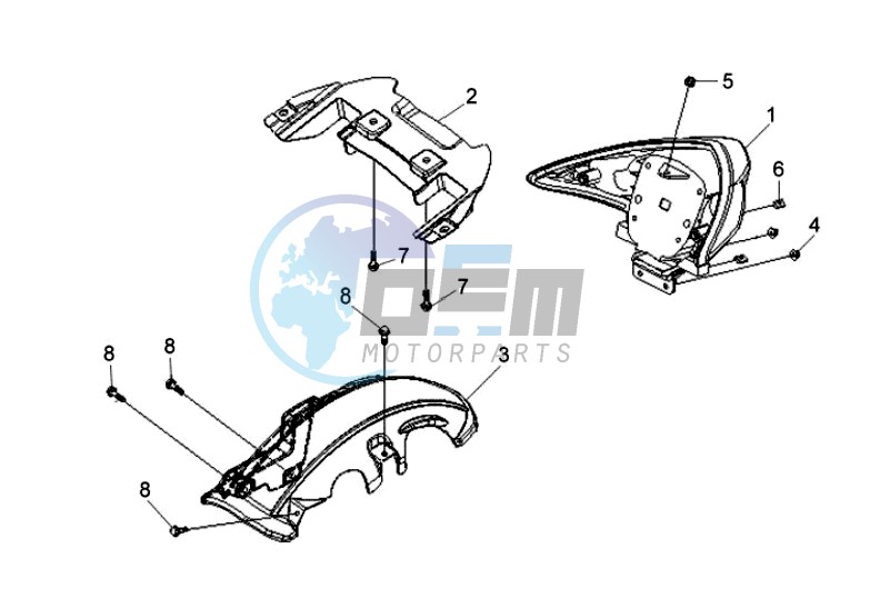 TAIL LIGHT - INNER MUDGUARD