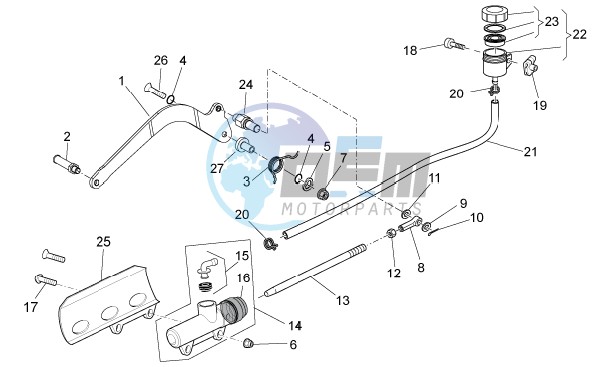 Rear master cylinder