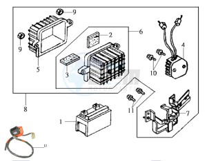 JOYRIDE 125 drawing BATTERY - BATTERY HOLDER