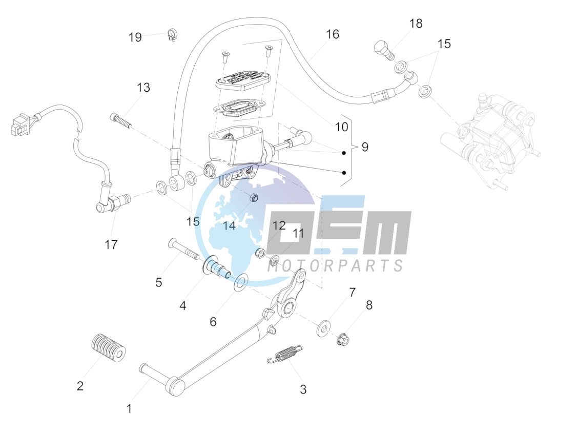 Rear master cylinder