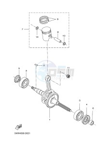 CW50 CW50LN 80 BOOSTER 13" NAKED (1WP6) drawing CRANKSHAFT & PISTON