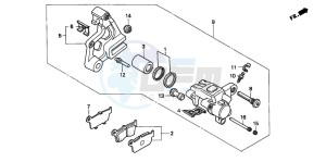 NSR50R drawing REAR BRAKE CALIPER