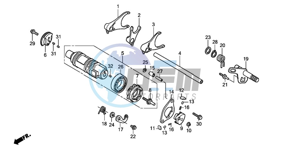 GEARSHIFT DRUM (TRX300EX'07,'08)