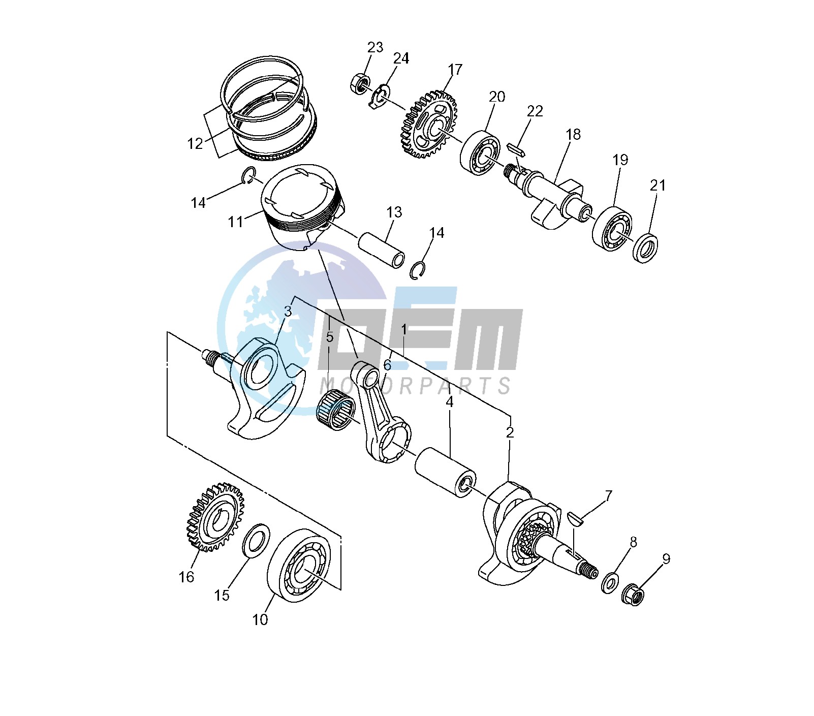 CRANKSHAFT AND PISTON