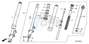 CB600F39 F / CMF ST drawing FRONT FORK