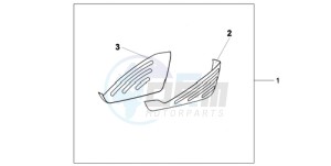 XL1000V9 Ireland - (EK) drawing PANNIER SCUFF PAD SET B