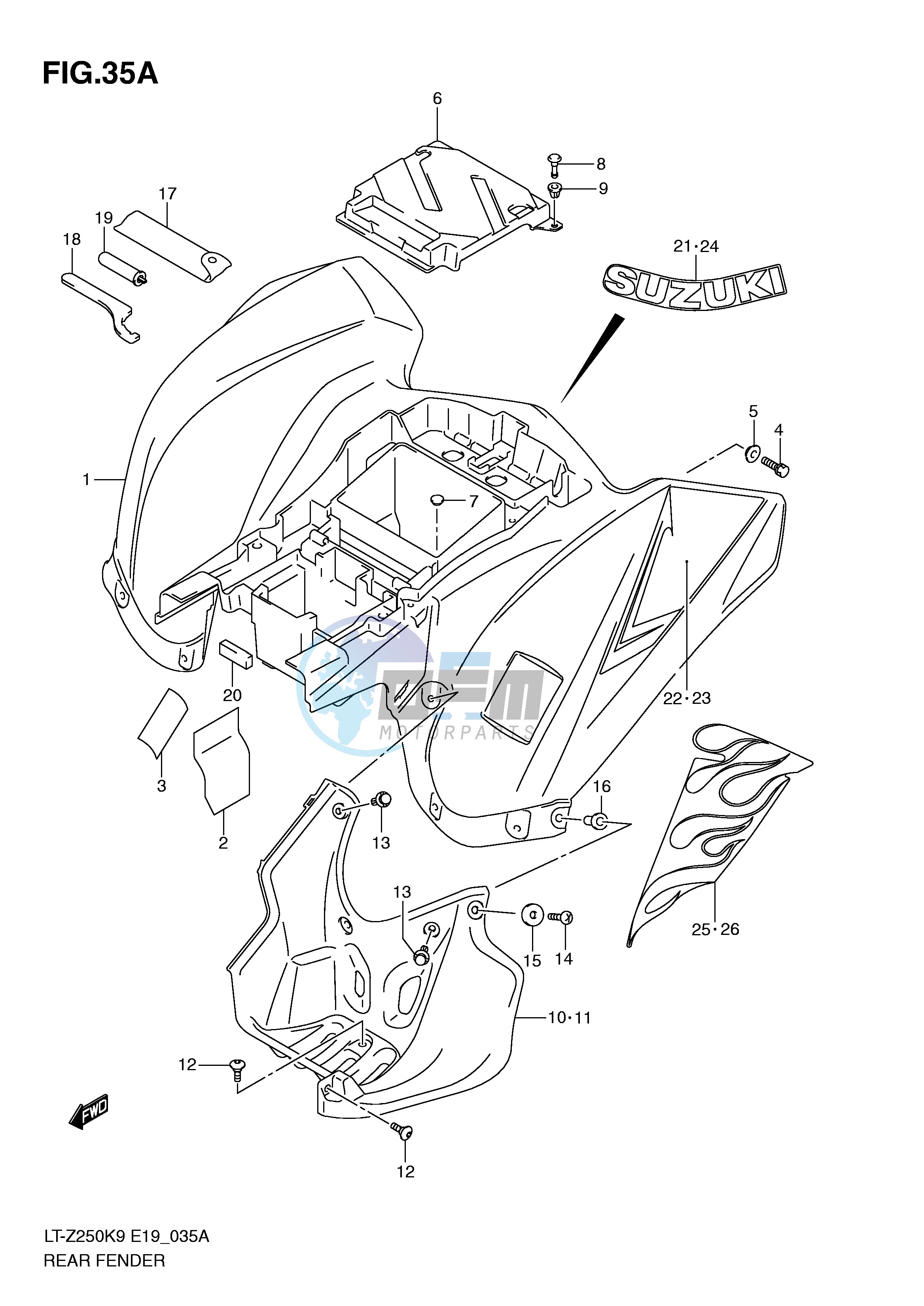 REAR FENDER (MODEL L0)