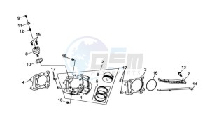 QUAD RAIDER 600 LONG CHASSIS drawing CYLINDER MET PISTON / CYLINDER GASKETS TOP AND BOTTOM