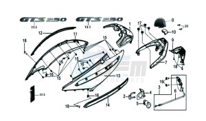 GTS 250 EURO 3 drawing COWLING / TAIL LIGHT