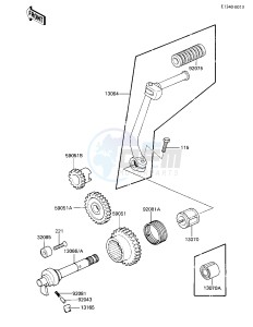 KE 100 B [KE100] (B1-B5) [KE100] drawing KICKSTARTER MECHANISM