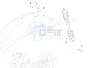 Primavera 50 2T (EMEA, APAC) drawing Rear suspension - Shock absorber/s