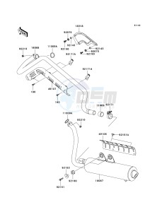 KVF 650 E [BRUTE FORCE 650 4X4 HARDWOODS GREEN HD] (E6F-E9F) E8F drawing MUFFLER-- S- -