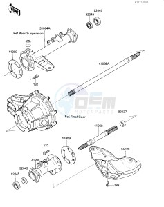 KLF 300 A [BAYOU 300] (A2) [BAYOU 300] drawing REAR AXLE