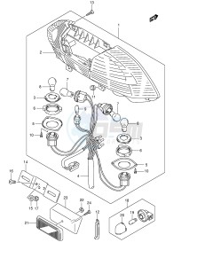 AN250 (E2) Burgman drawing REAR COMBINATION LAMP (MODEL K3 E38)