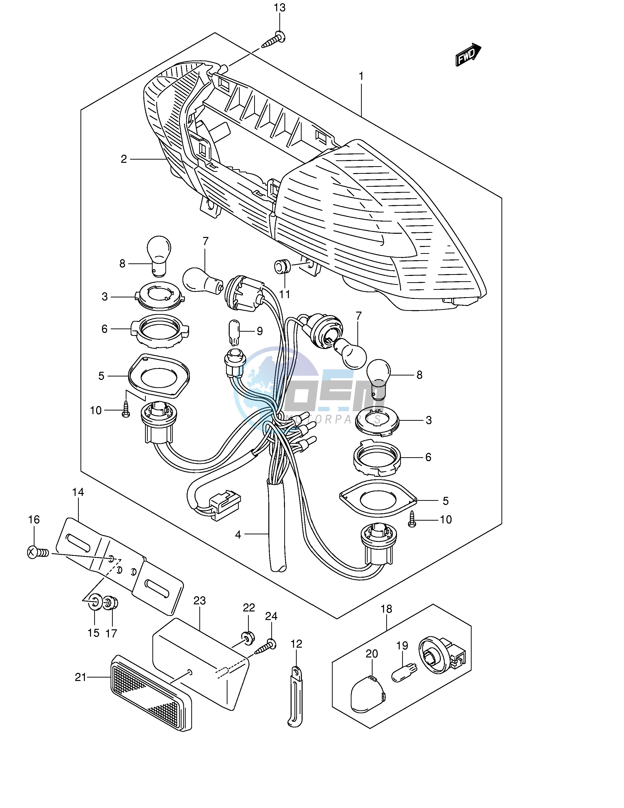 REAR COMBINATION LAMP (MODEL K3 E38)