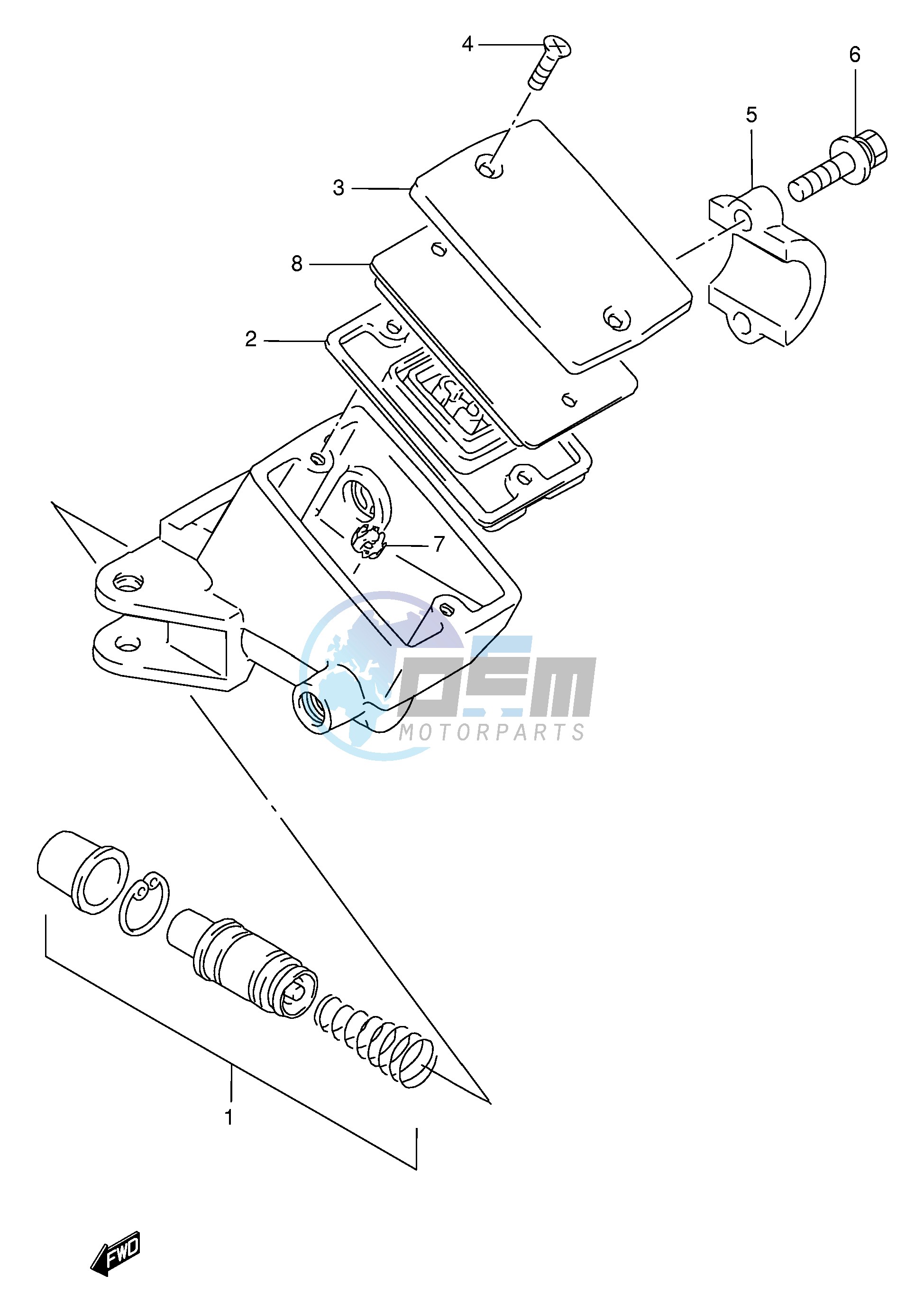 FRONT MASTER CYLINDER (MODEL P R)