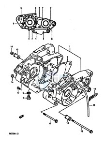 RM250 (G-H) drawing CRANKCASE (MODEL H)