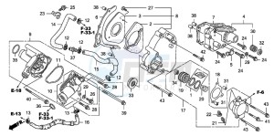 CB1300 CB1300SUPER FOUR drawing LEFT REAR COVER/WATER PUM P