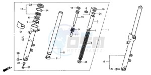 CB600F2 HORNET S drawing FRONT FORK (CB600F2/F22/3/4)