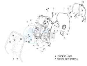 150 4T 3V ie Primavera (APAC, LATAM) (AU, S.A., TH, TN, VT) drawing Front glove-box - Knee-guard panel