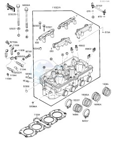 ZX 750 F [NINJA 750R] (F1-F3) [NINJA 750R] drawing CYLINDER HEAD