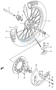 RMX250 (E28) drawing FRONT WHEEL (MODEL N P R)