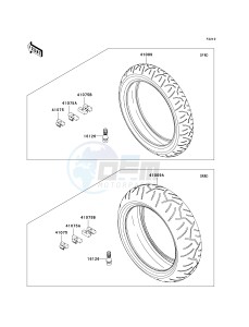 ZX 1400 A [NINJA ZX-14] (A6F-A7FA) A7F drawing TIRES