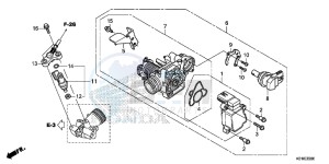 SH125ADE SH125AD UK - (E) drawing THROTTLE BODY/FUEL INJECTOR