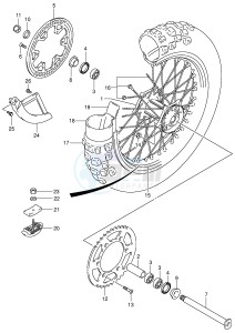 RM125 (E3-E28) drawing REAR WHEEL (MODEL K3)