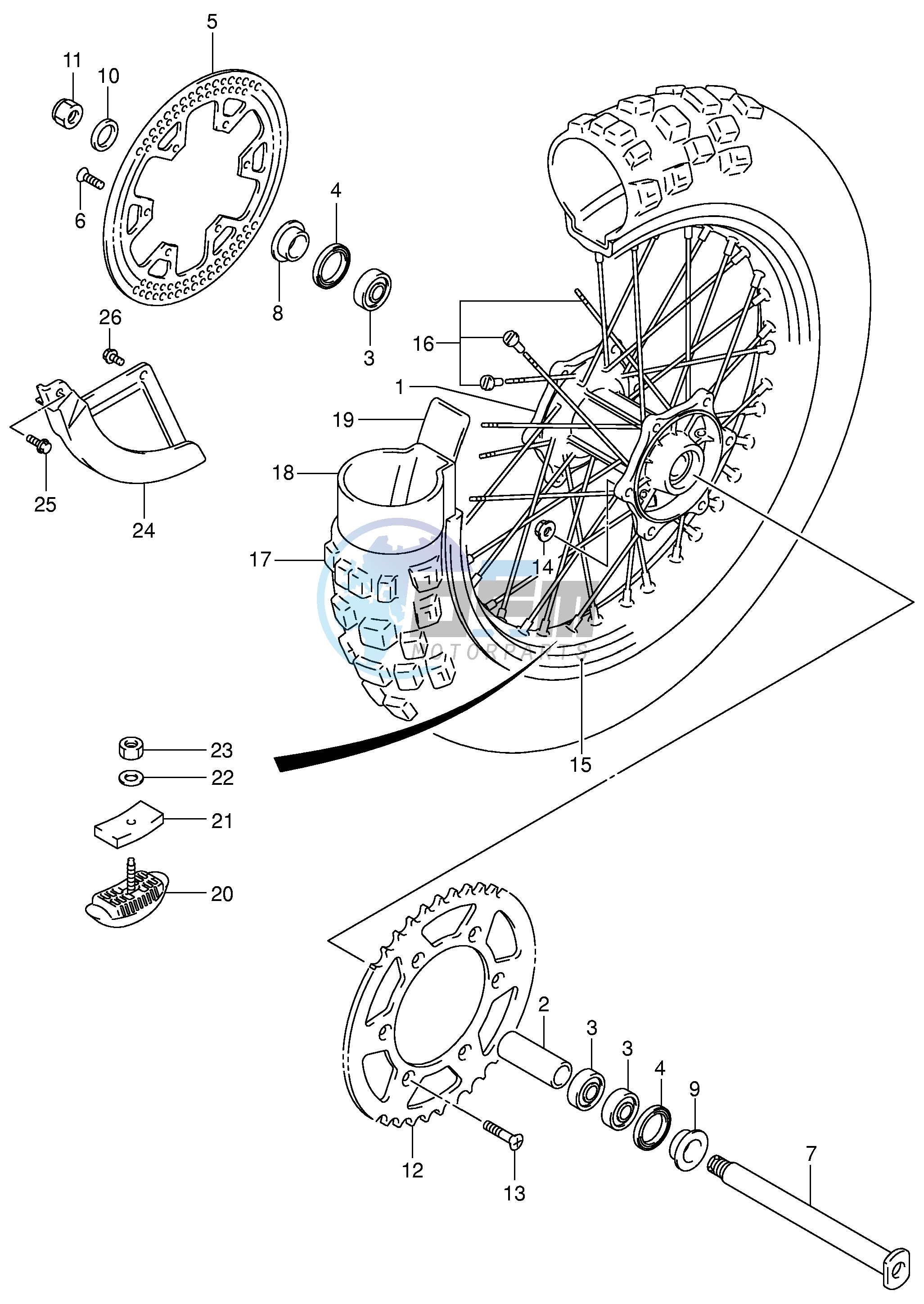 REAR WHEEL (MODEL K3)