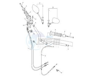 FZ8-N 800 drawing STEERING HANDLE AND CABLE