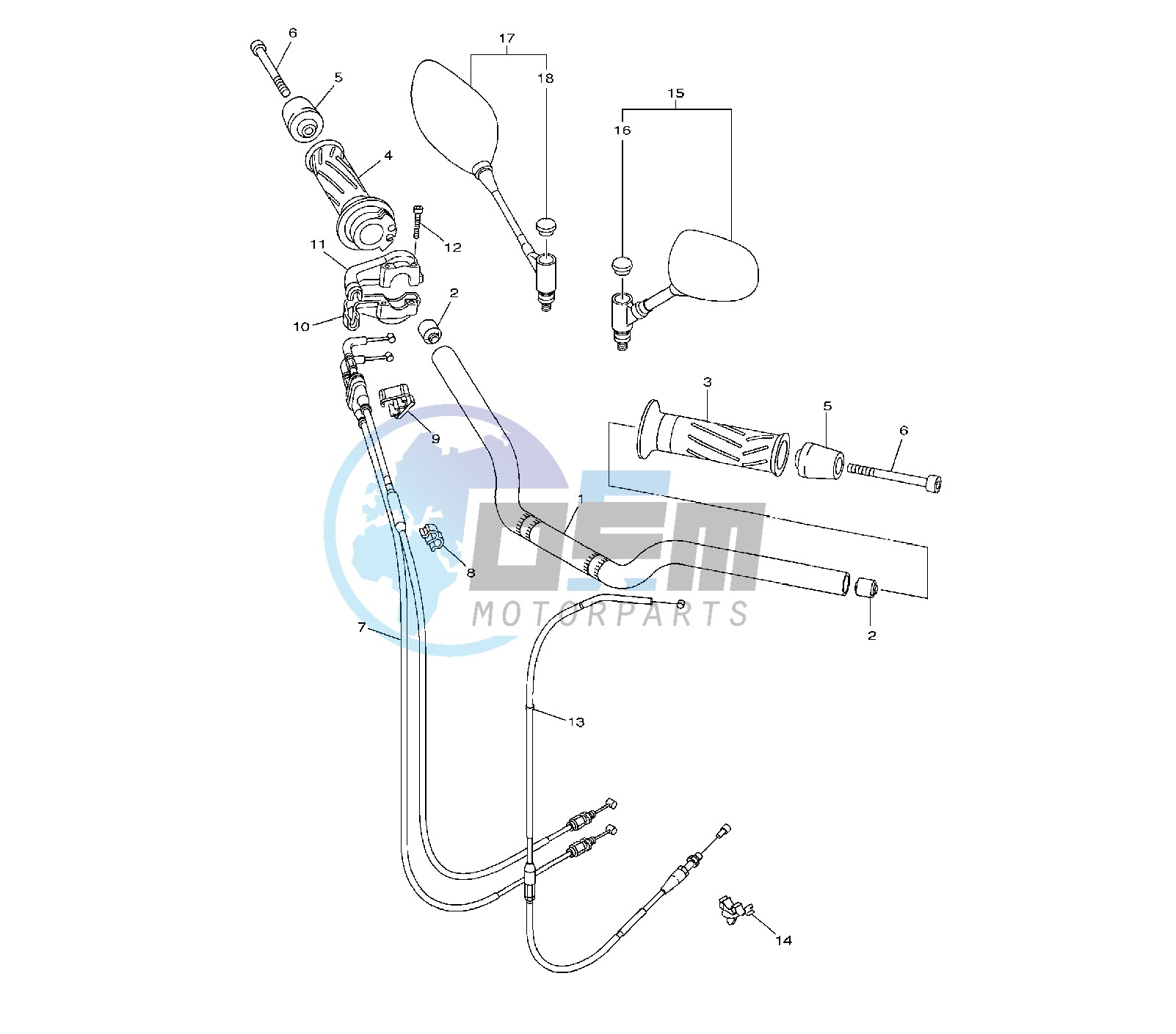 STEERING HANDLE AND CABLE