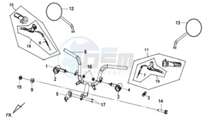 SYMMETRY 25KMH 50 drawing HANDLEBAR / BRAKE LEVERS / MIRRORS