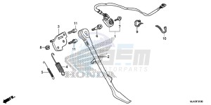 VT750C2SD UK - (E) drawing SIDE STAND (VT750C/C2S/CA/CS)