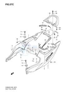 SV650S (E2) drawing SEAT TAIL COVER (SV650K5 UK5)