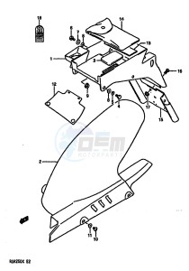 RGV250 1989 drawing REAR FENDER