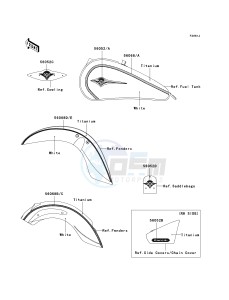 VN 900 D[VULCAN 900 CLASSIC LT] (6F-9F) D9F drawing DECALS-- WHITE_TITANIUM- --- D9F- -