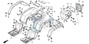 TRX350FM FOURTRAX 350 4X4 drawing REAR FENDER (2)